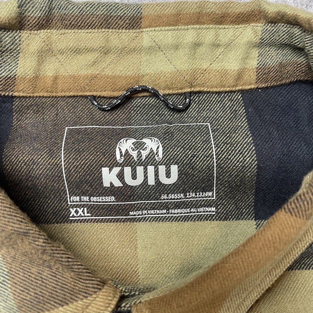 KUIU Men's 2XL Field Flannel Shirt Plaid Wool Cotton Blend - Picture 3 of 10